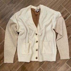 Madewell tri-color neutral chunky cardigan